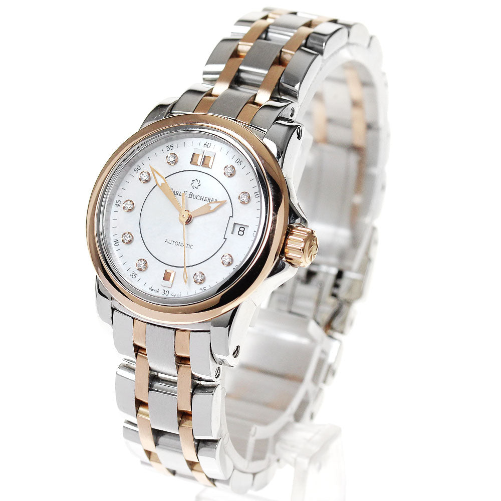 CARL F.BUCHERER Patravi Autodate Two Tone 00.10621.07.77.21 White shell Dial Automatic Ladies Watch_849794