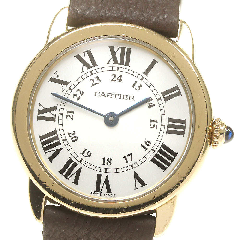 CARTIER Ronde Solo SM W6700355 K18YG2 tone Silver Dial Quartz Ladies Watch_849804