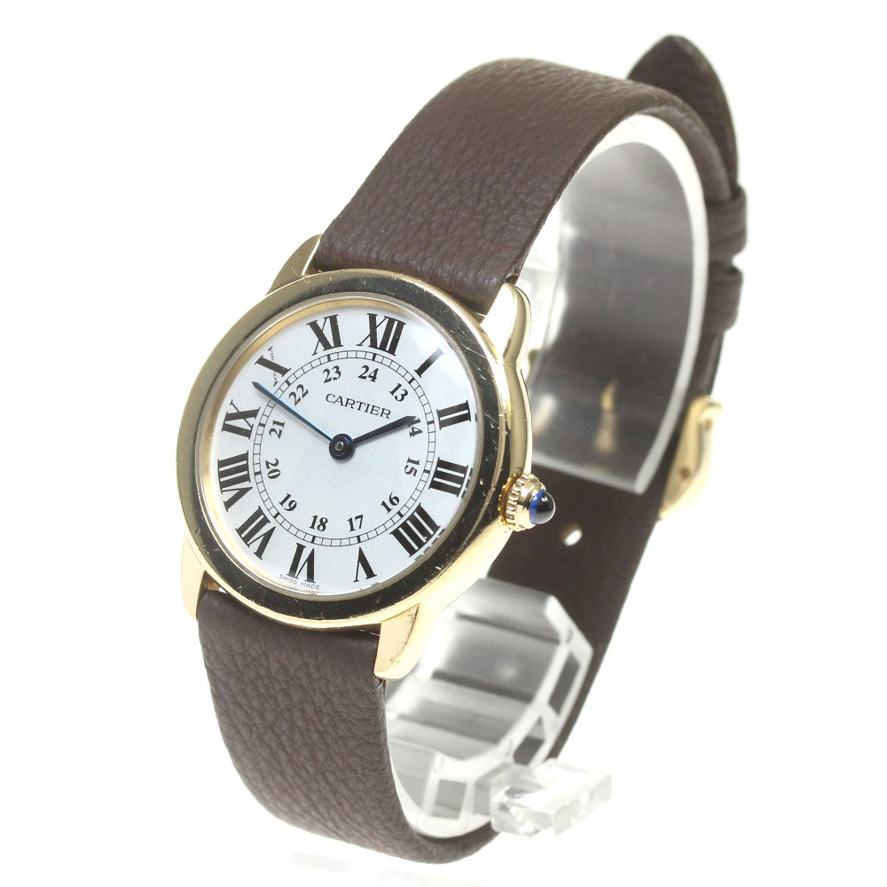 CARTIER Ronde Solo SM W6700355 K18YG2 tone Silver Dial Quartz Ladies Watch_849804