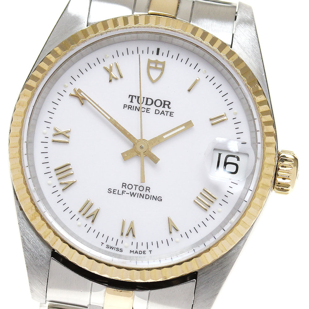 TUDOR Prince Date 72033 YG 2 tone white Dial Automatic Boy's Watch_849817