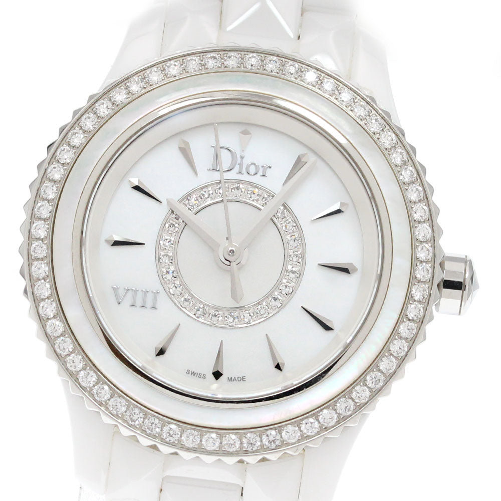 Dior VIII Onyuit CD1221E6 Bezel Diamond White shell Dial Quartz Ladies Watch_849822