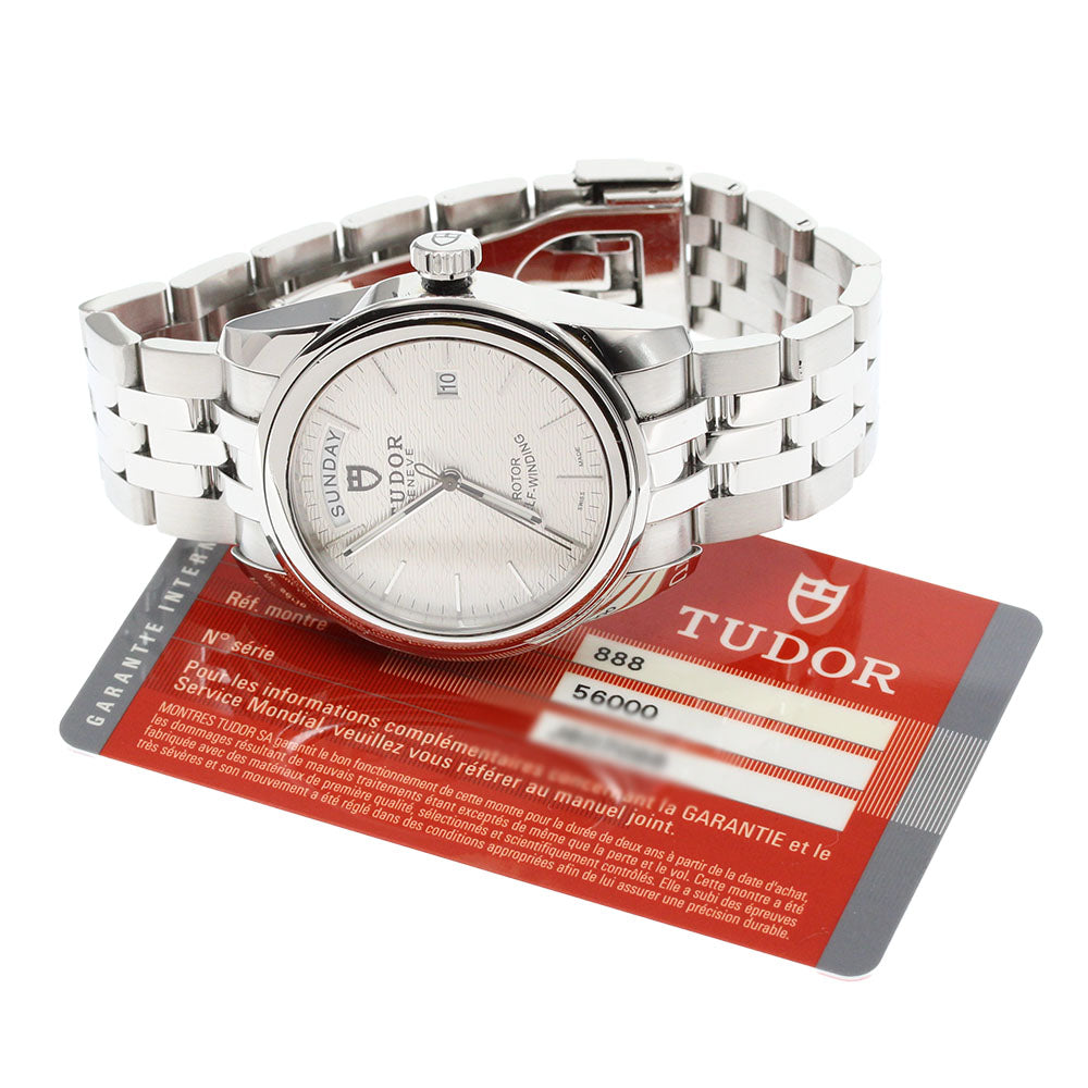 TUDOR Glamour 56000 Date day Silver Dial Automatic Men's Watch_849835