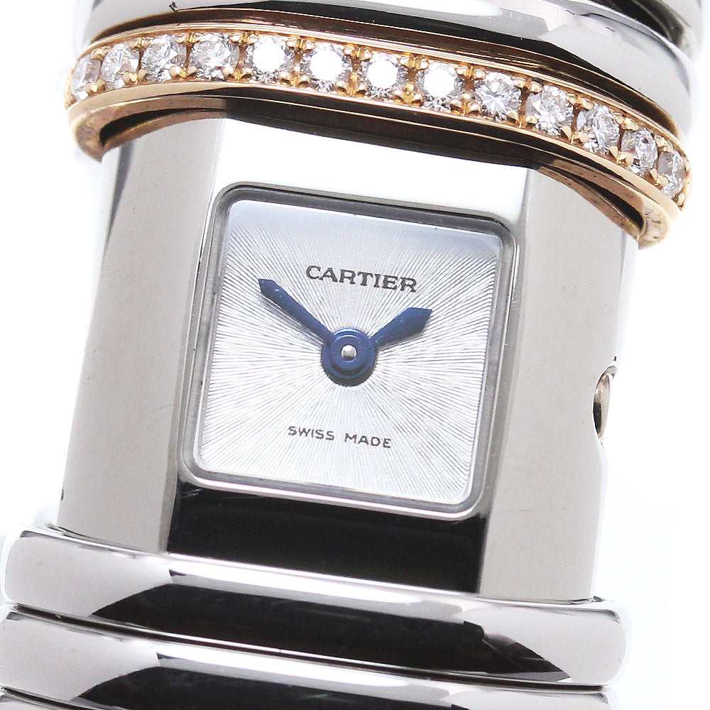 CARTIER Declaration WT000830 Diamond Silver Dial Quartz Ladies Watch_849846