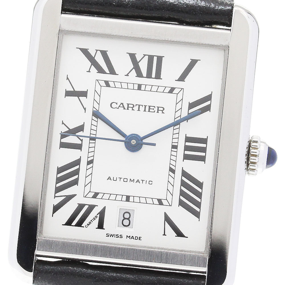 CARTIER Tank solo XL W5200027 Date Silver Dial Automatic Men's Watch_849857