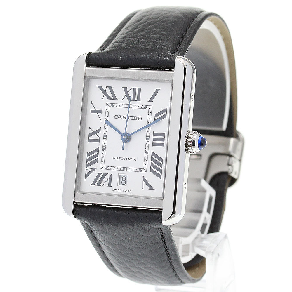 CARTIER Tank solo XL W5200027 Date Silver Dial Automatic Men's Watch_849857