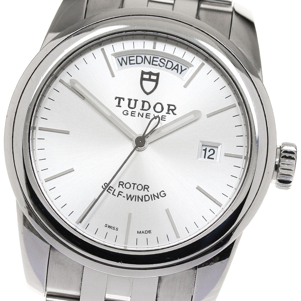 TUDOR Glamour 56000 Date day Silver Dial Automatic Men's Watch_849863