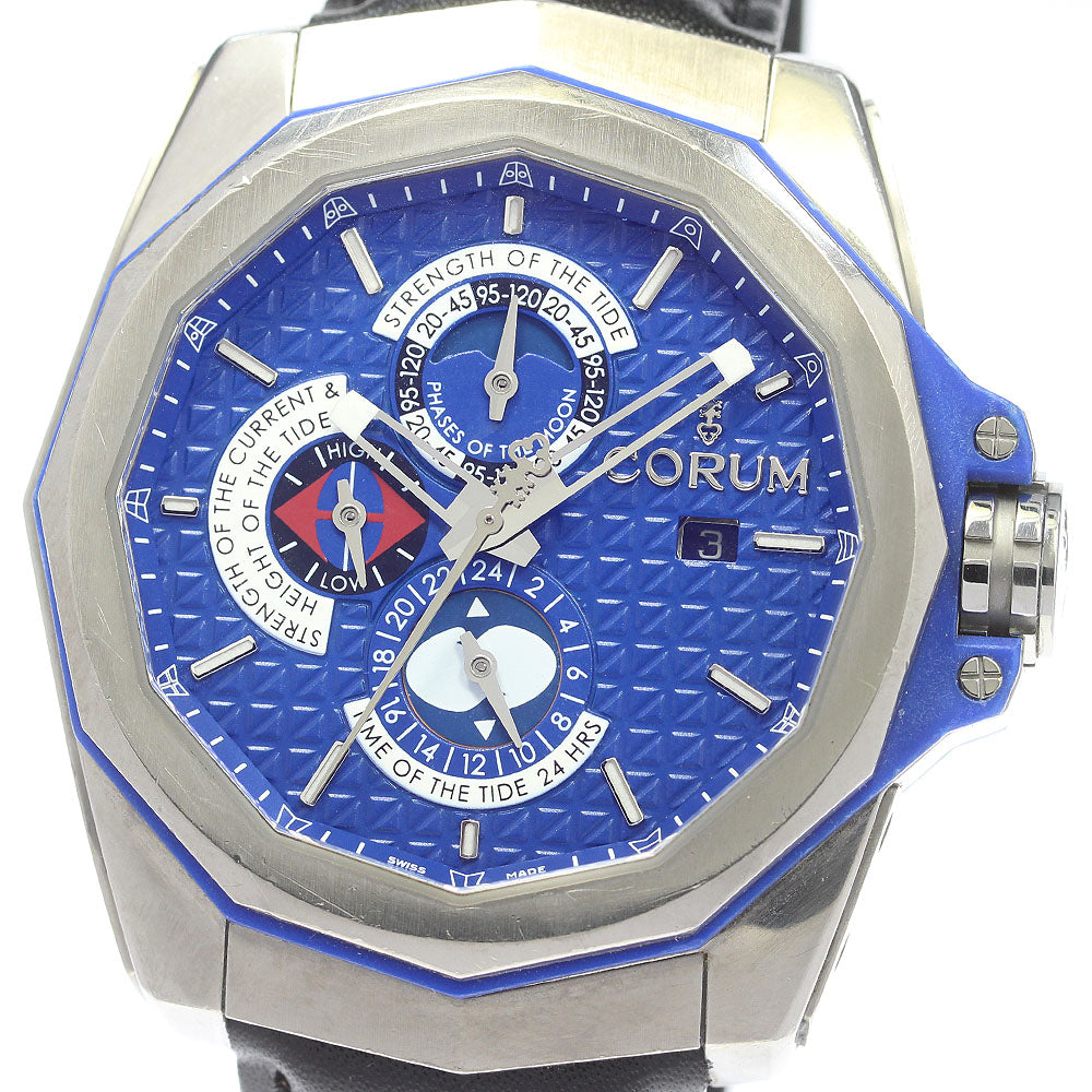 CORUM Admirals 277.101.04 Moon Phase Tide Graph blue Dial Automatic Men's_849867