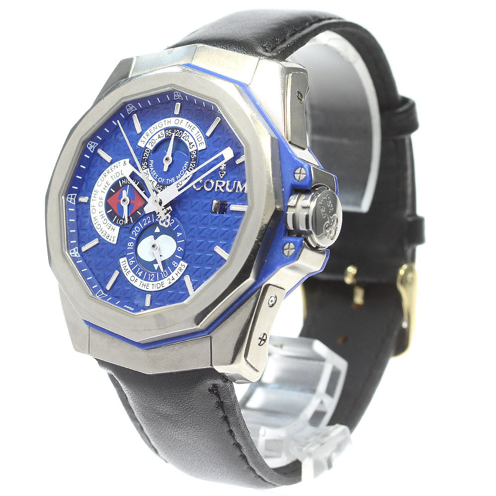 CORUM Admirals 277.101.04 Moon Phase Tide Graph blue Dial Automatic Men's_849867