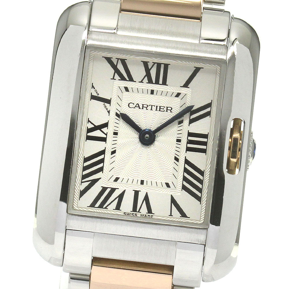 CARTIER Tank Anglaze SM W5310019 PG2 tone Silver Dial Quartz Ladies Watch_850006