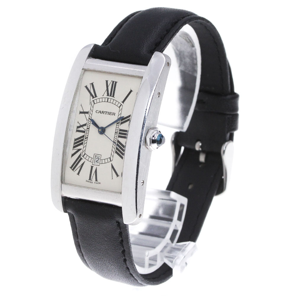 CARTIER Tank AmericanLM W2603256 K18WG Silver Dial Automatic Men's Watch_850072