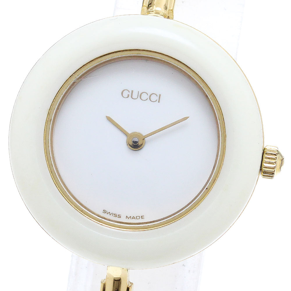GUCCI Change bezel 11/12.2 white Dial Quartz Ladies Watch_850104
