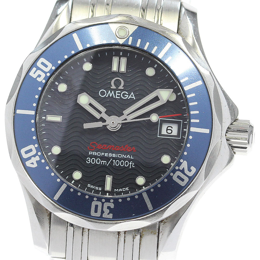 OMEGA Seamaster300 2224.80 Date Navy Dial Quartz Ladies Watch_850110
