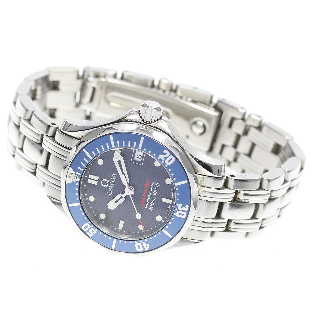 OMEGA Seamaster300 2224.80 Date Navy Dial Quartz Ladies Watch_850110