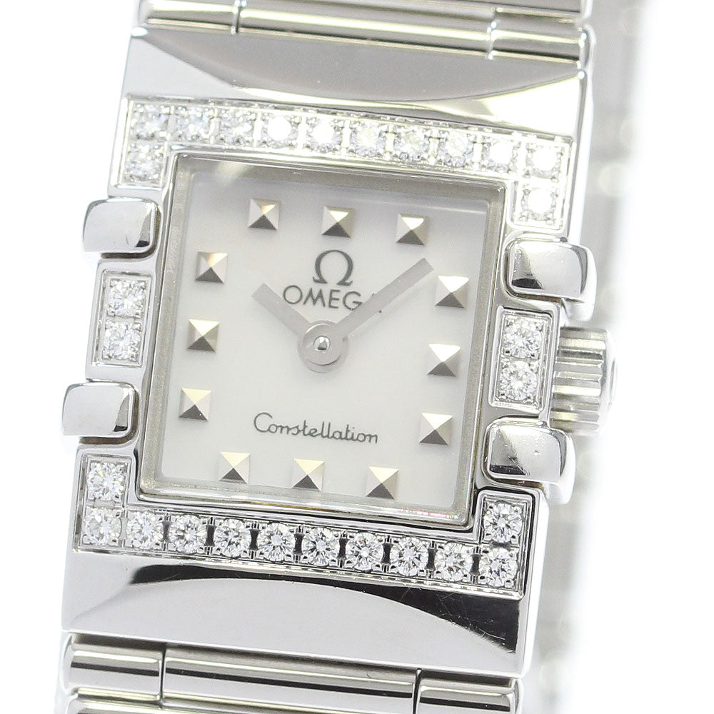 OMEGA Constellation Carre Quadra 1537.71 Diamond Bezel White shell Dial Quartz Ladies Watch_850133