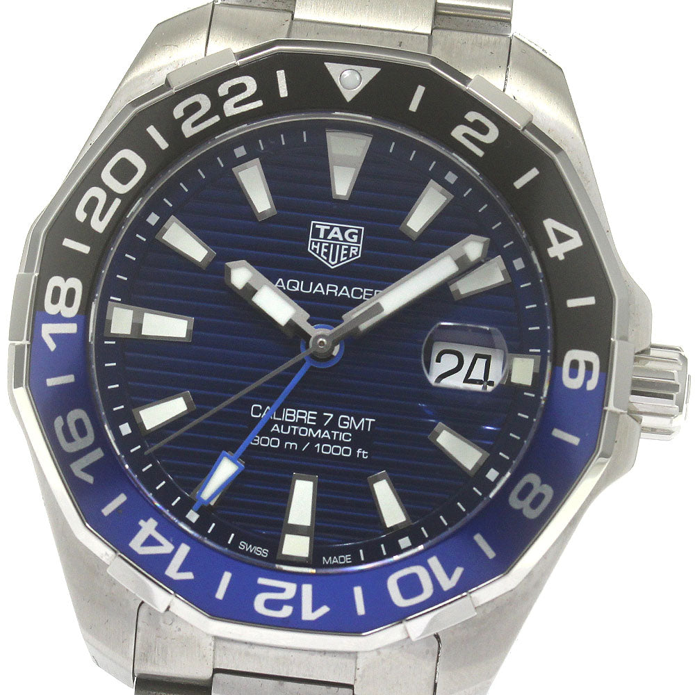 TAG HEUER Aqua racer WAY201T Caliber 7 GMT blue Dial Automatic Men's_850141