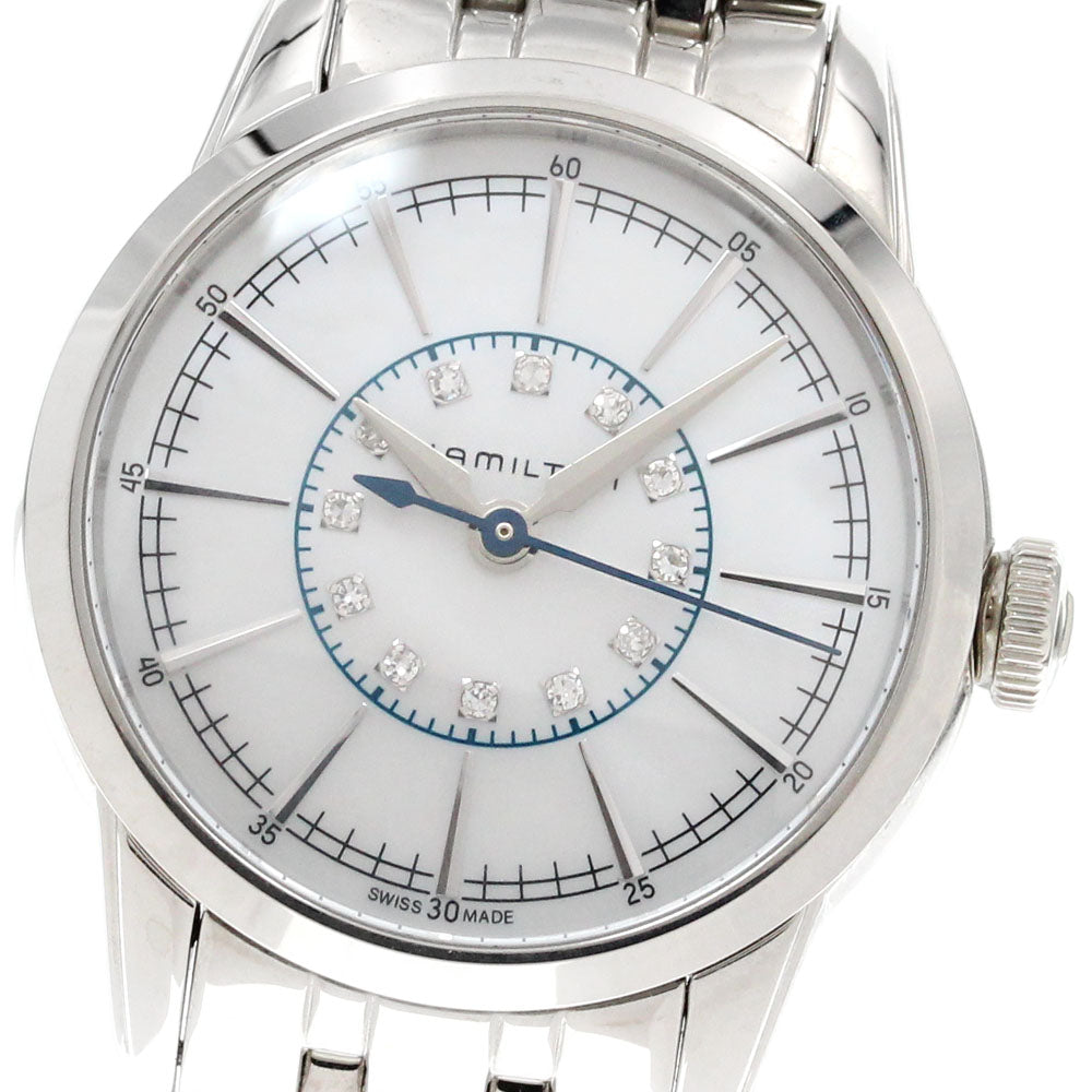 HAMILTON Rail road H403110 12P diamond White shell Dial Quartz Ladies Watch_850170