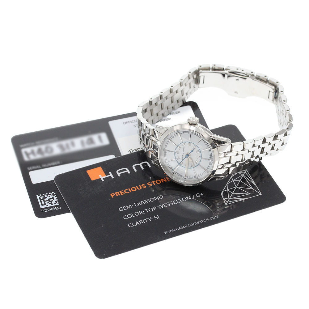 HAMILTON Rail road H403110 12P diamond White shell Dial Quartz Ladies Watch_850170