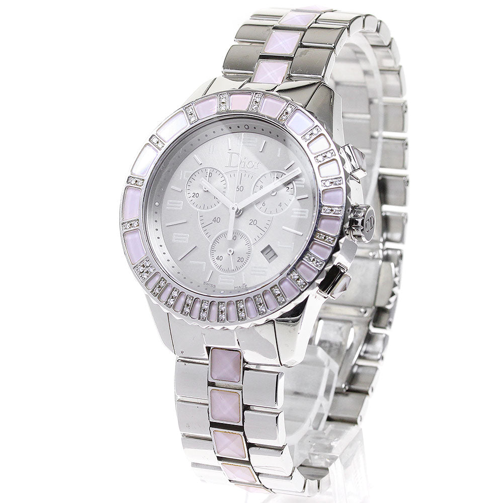 Dior crystal CD114135 Diamond Bezel Silver Dial Quartz Men's Watch_850226