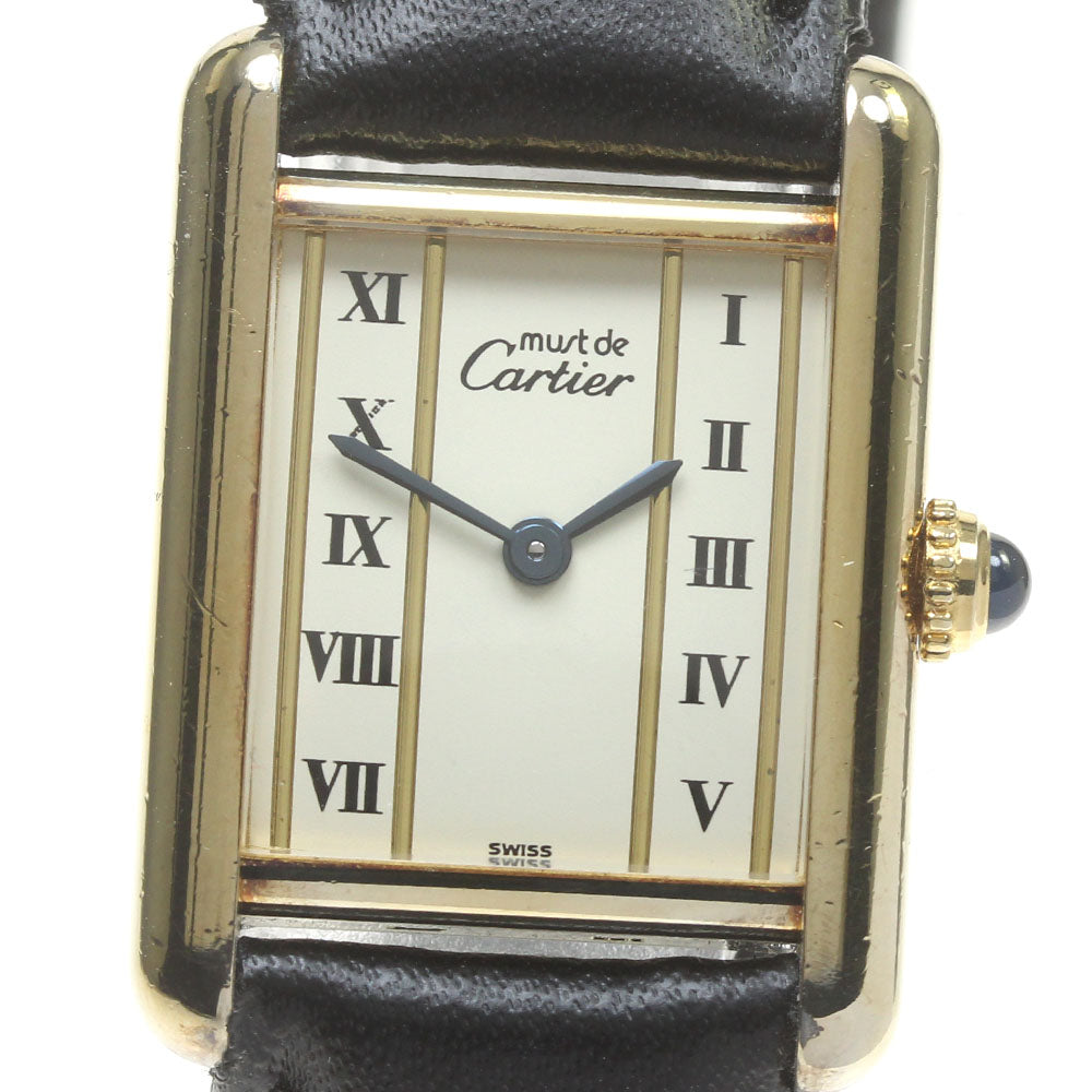 CARTIER Must tank SM W1003053 white Dial Quartz Ladies Watch_850266