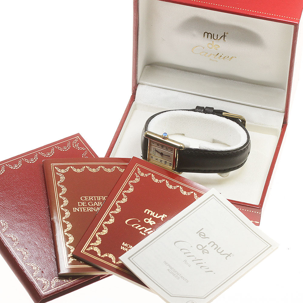CARTIER Must tank SM W1003053 white Dial Quartz Ladies Watch_850266