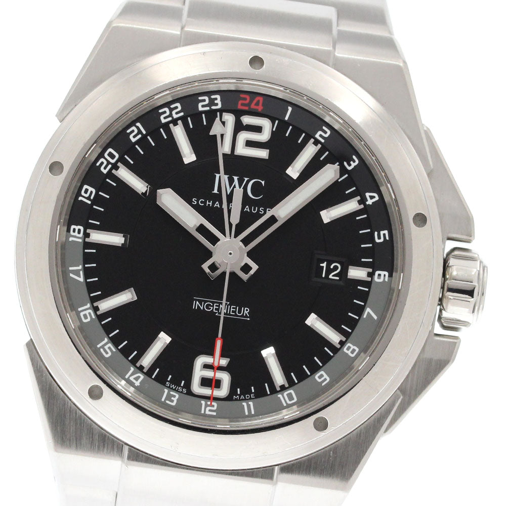IWC Ingenieur Dual time IW324402 GMT Black Dial Automatic Men's Watch_850268