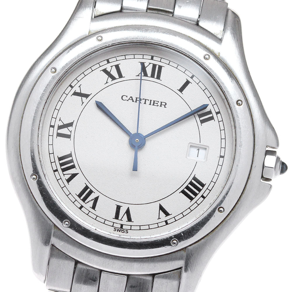 CARTIER PANTHERE Cougar LM W35002F5 Date beige Dial Quartz Boy's Watch_850272