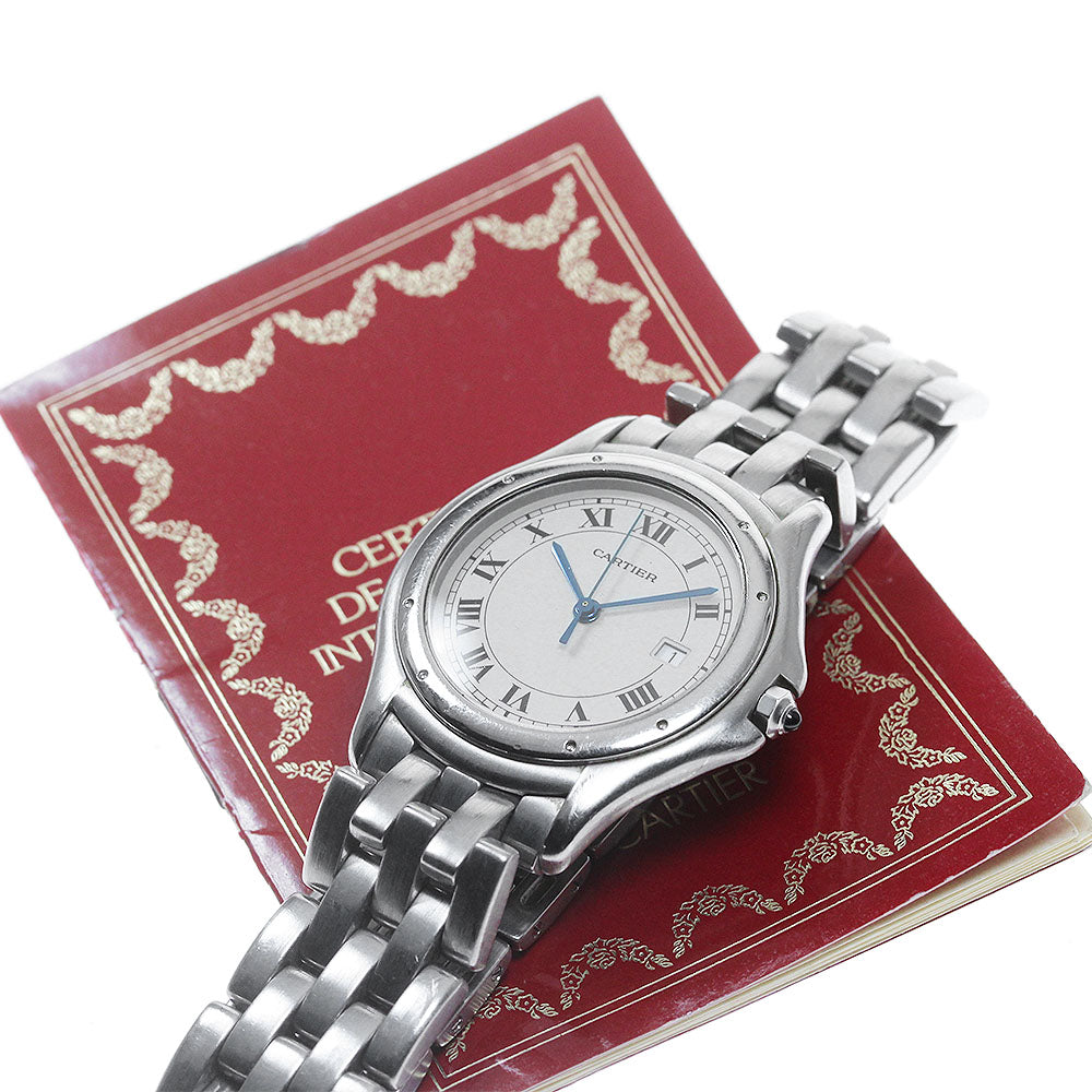 CARTIER PANTHERE Cougar LM W35002F5 Date beige Dial Quartz Boy's Watch_850272
