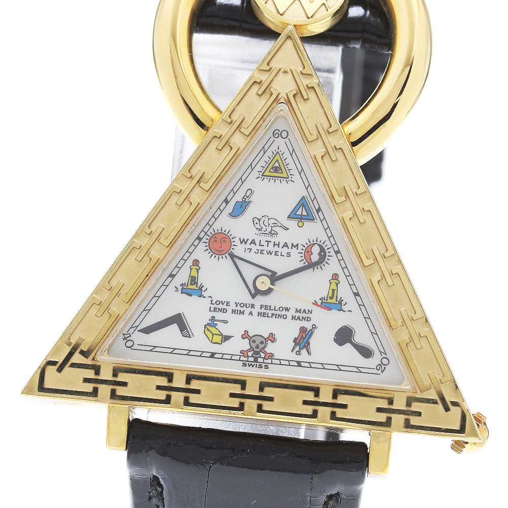 WALTHAM Freemason 96380.74 k18YG Silver Dial Hand Winding Men's Watch_850313