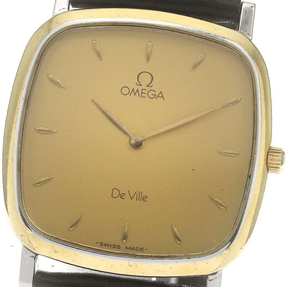 OMEGA De Ville Square gold Dial Quartz Men's Watch_850374