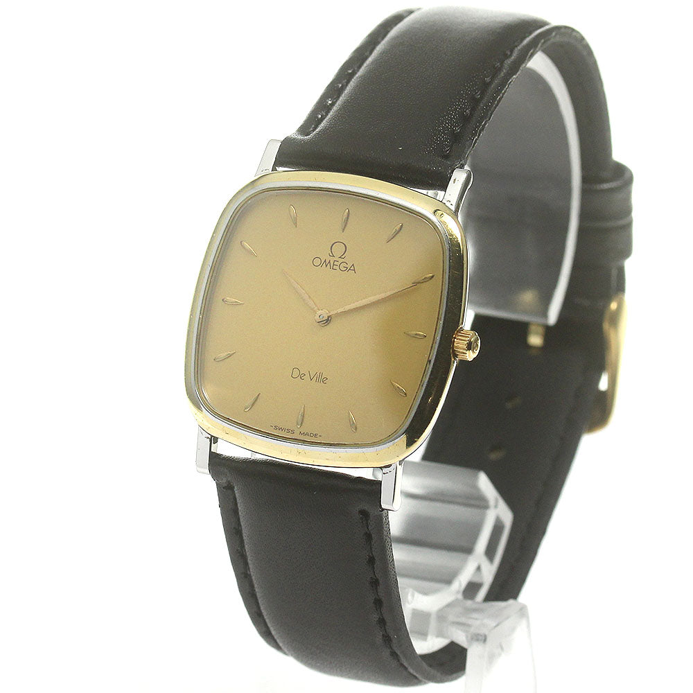 OMEGA De Ville Square gold Dial Quartz Men's Watch_850374