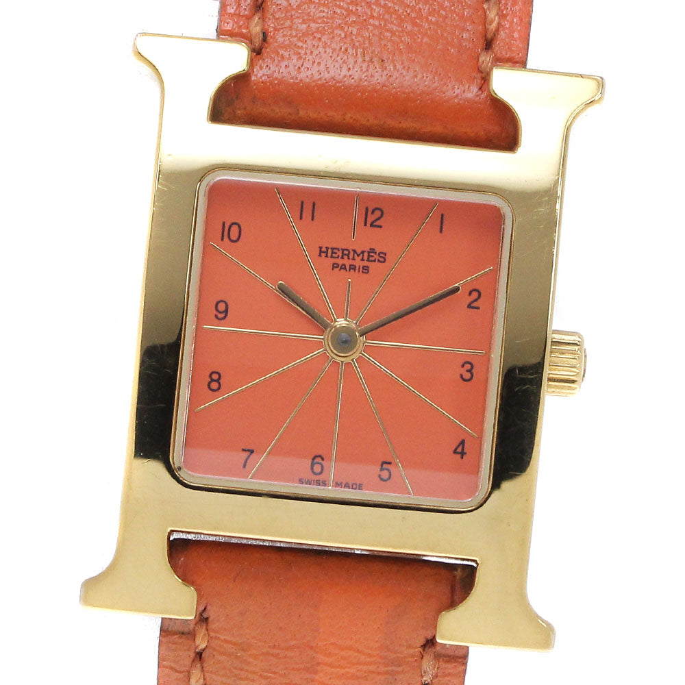 HERMES H watch HH1.201 Orange Dial Quartz Ladies Watch_860026