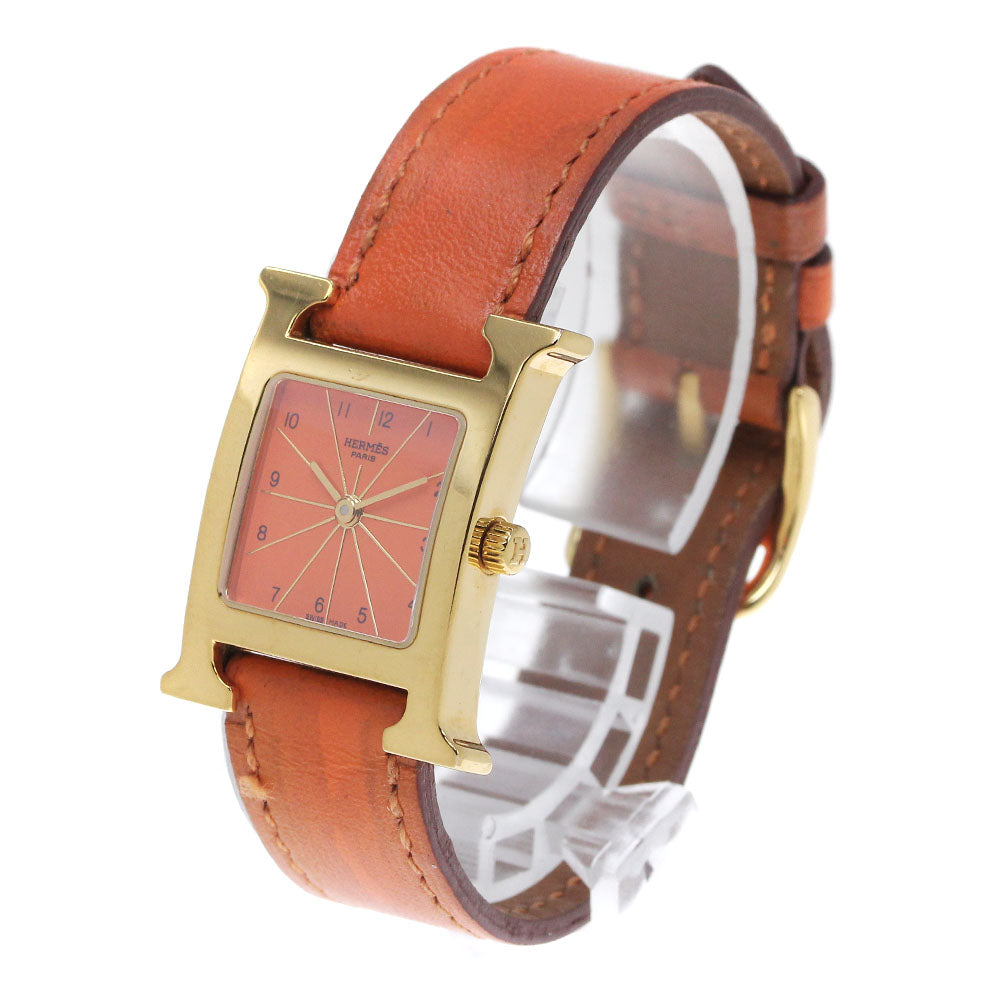 HERMES H watch HH1.201 Orange Dial Quartz Ladies Watch_860026
