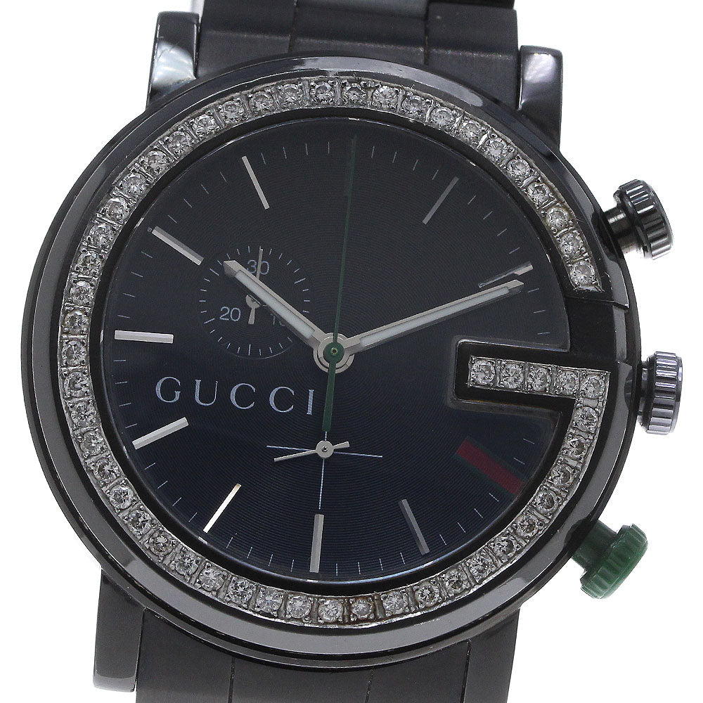 GUCCI G round 101M/YA10331 After diamond black Dial Quartz Men's Watch_860038