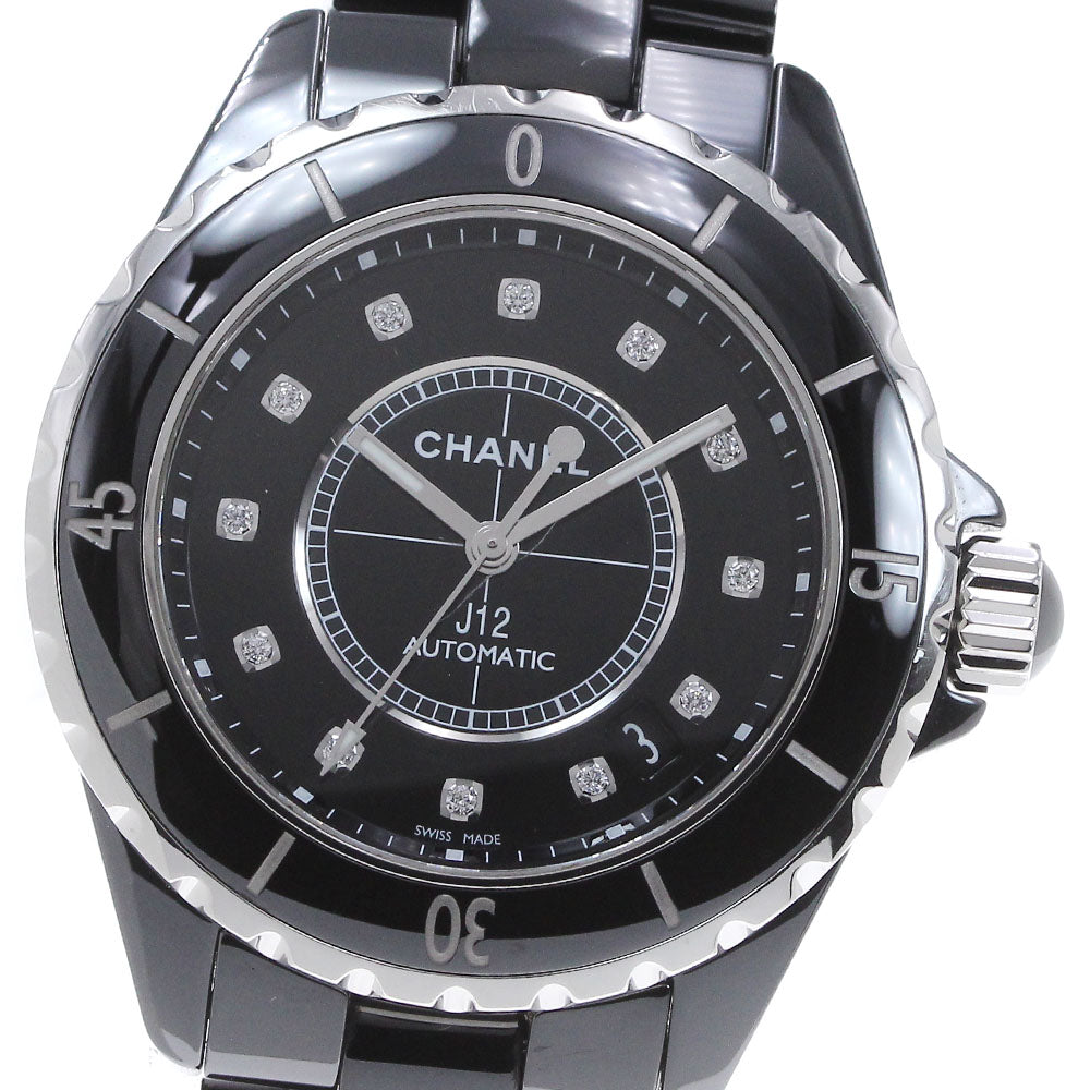 CHANEL J12 38mm H1626 Black ceramic 12P diamond Automatic Men's Watch_860083