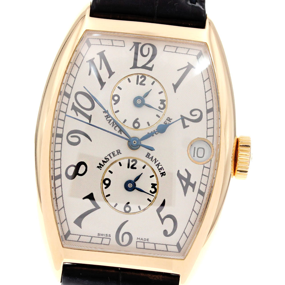 FRANCK MULLER Tonneau Curvex Master Bunker 5850MB 18K Pink Gold Silver Dial Automatic Men's Watch_860124