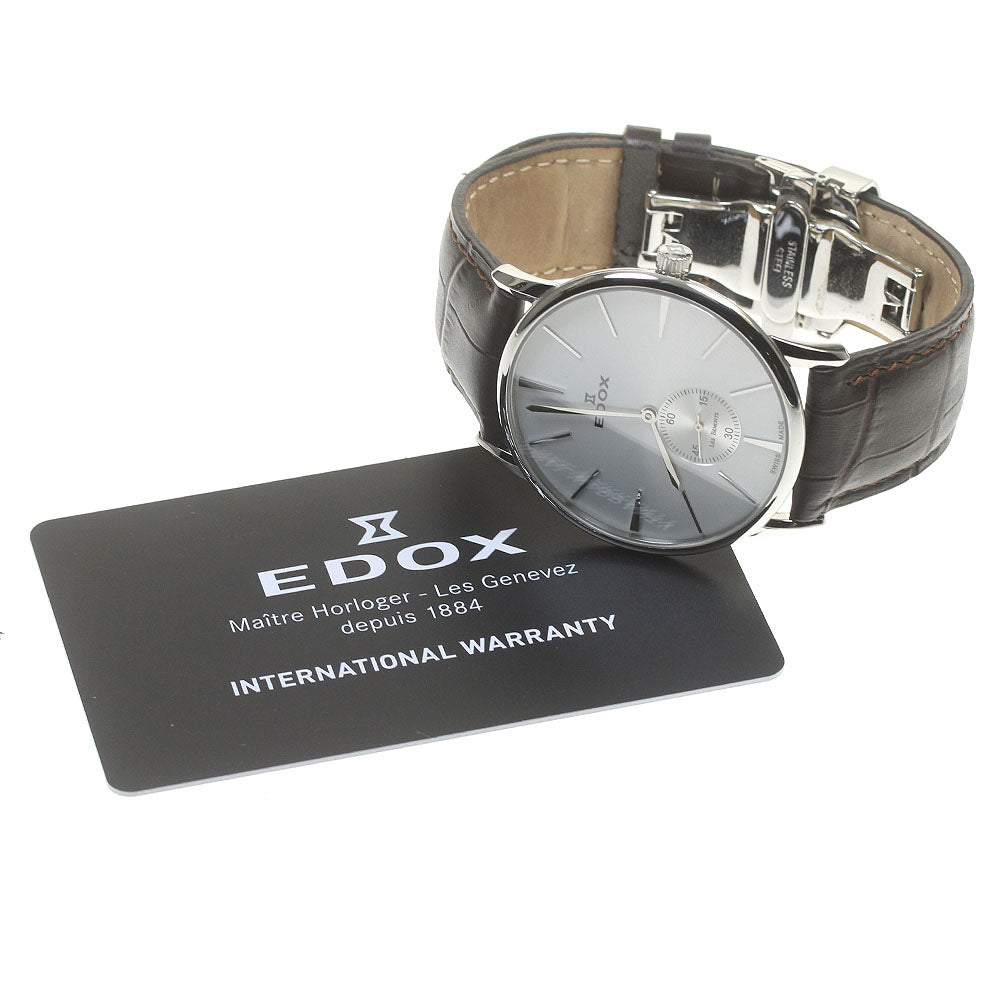 EDOX Les Bemonts Ultra Slim 72014 Small seconds Silver Dial Hand Winding Men's Watch_860170