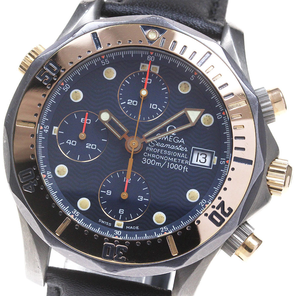OMEGA Seamaster300 2296.80 Chronograph Navy Dial Automatic Men's Watch_860203