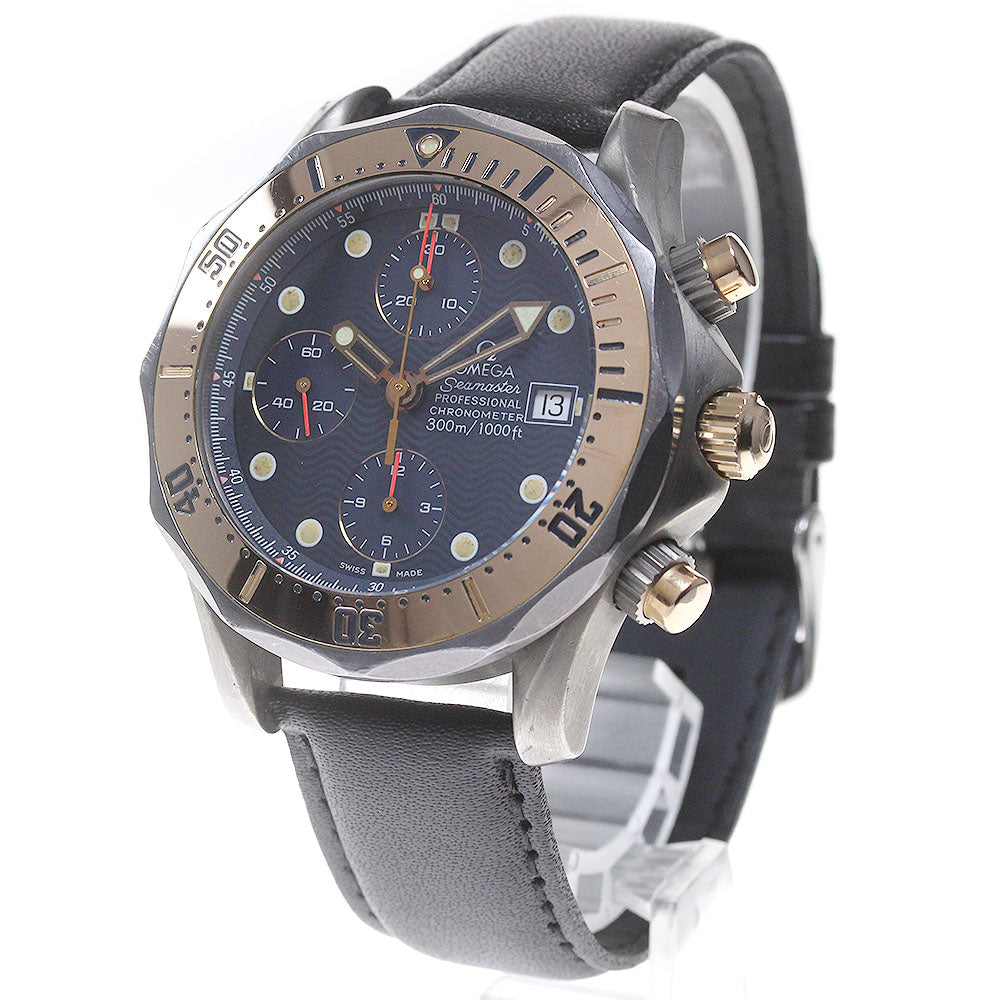 OMEGA Seamaster300 2296.80 Chronograph Navy Dial Automatic Men's Watch_860203