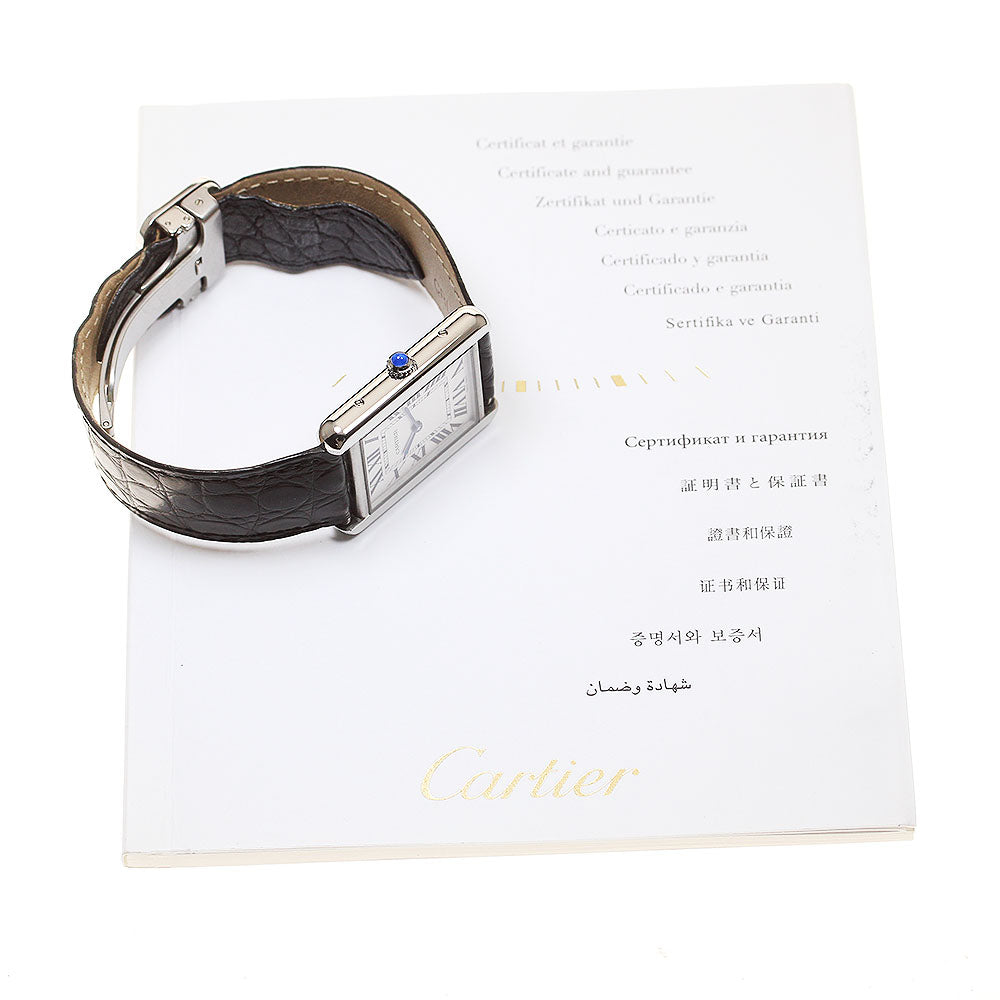 CARTIER Tank solo LM W5200003 Silver Dial Quartz Men's Watch_860230