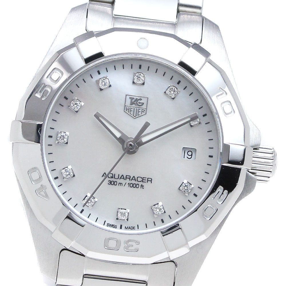 TAG HEUER Aqua racer WAY1413.BA0920 11P diamond White shell Dial Quartz Ladies Watch_860239