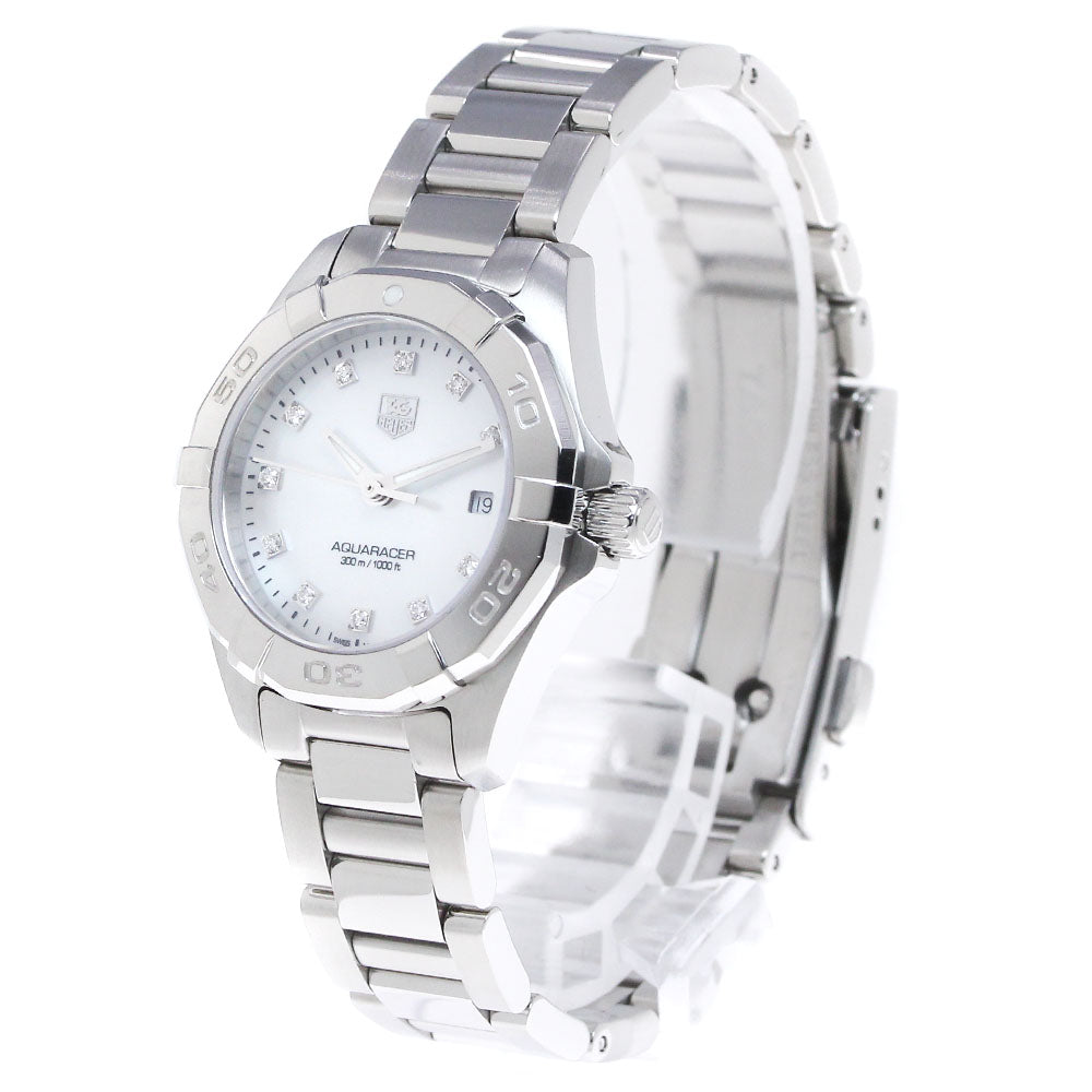 TAG HEUER Aqua racer WAY1413.BA0920 11P diamond White shell Dial Quartz Ladies Watch_860239
