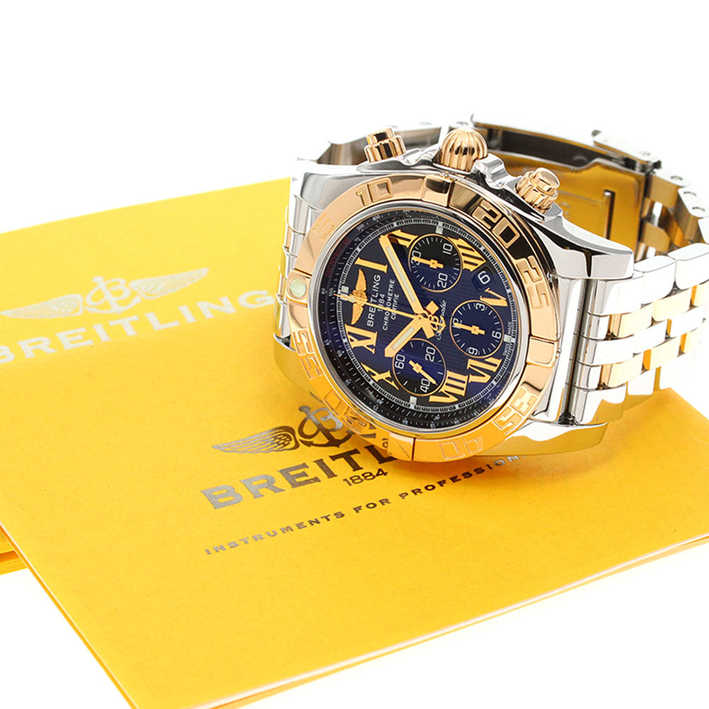 BREITLING Chronomat44 CB0110 K18PG2 tone black Dial Automatic Men's Watch_860314