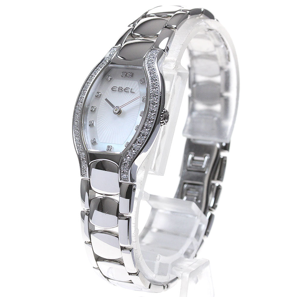 EBEL Beluga 9656G2S Side diamond Silver / white shell Dial Quartz Ladies Watch_860316