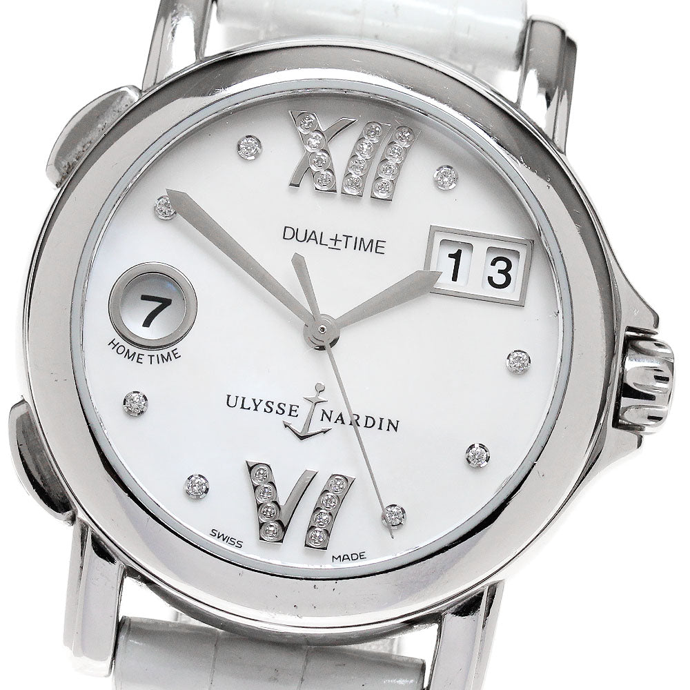 Ulysse Nardin San Marco GMT 223-22 Diamond index White shell Dial Automatic Boy's Watch_860348
