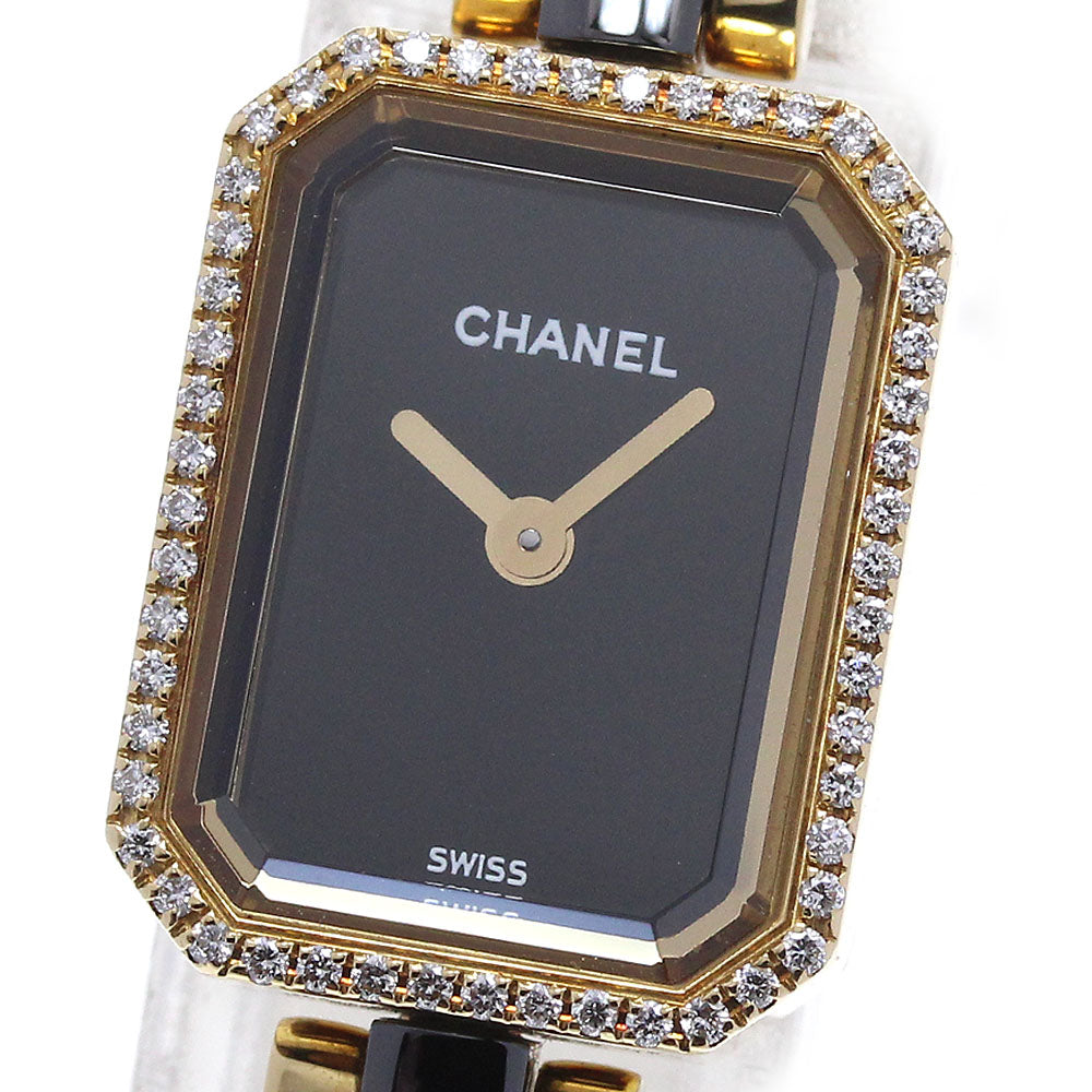 CHANEL Premiere H2436 K18YG diamond bezel black Dial Quartz Ladies Watch_860358
