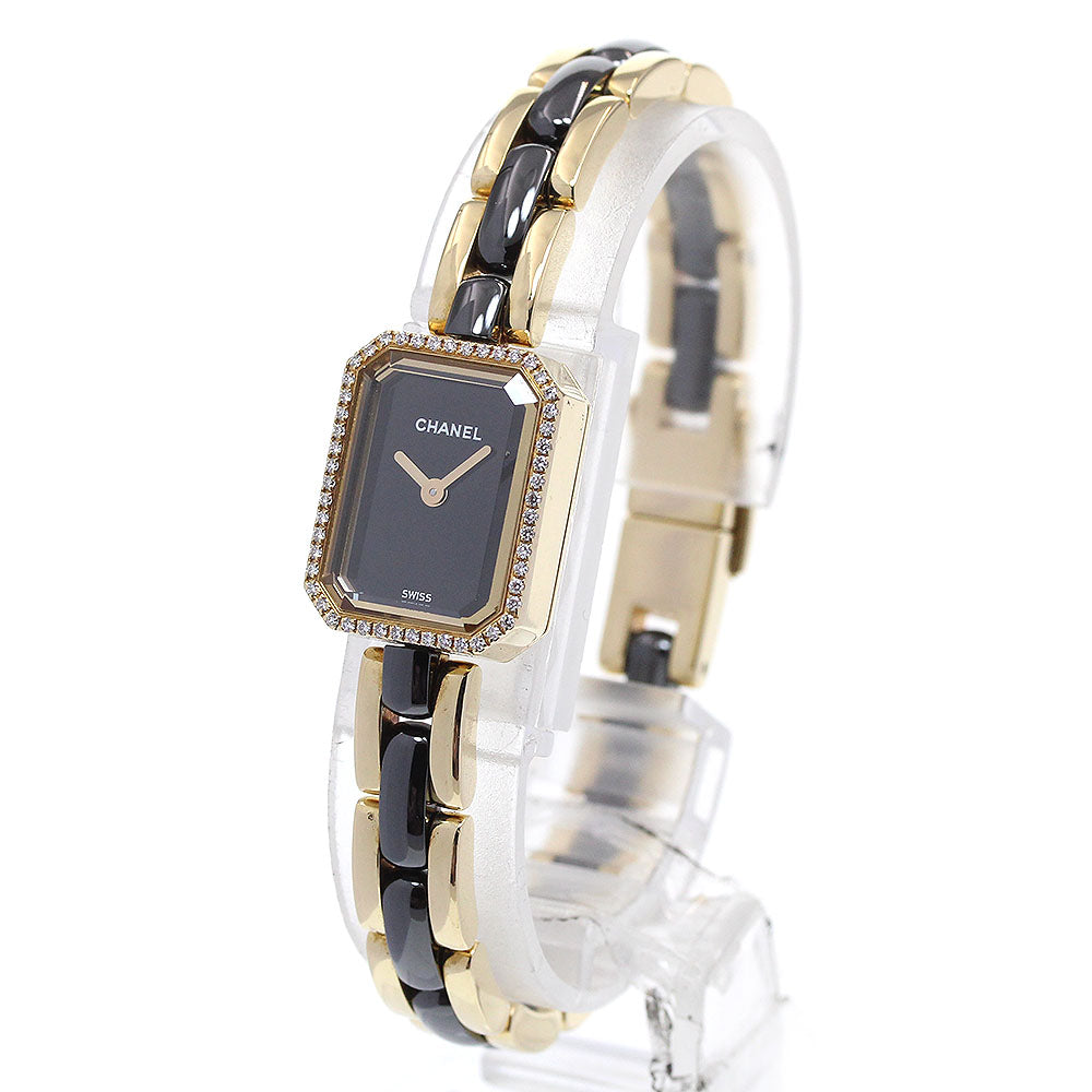 CHANEL Premiere H2436 K18YG diamond bezel black Dial Quartz Ladies Watch_860358