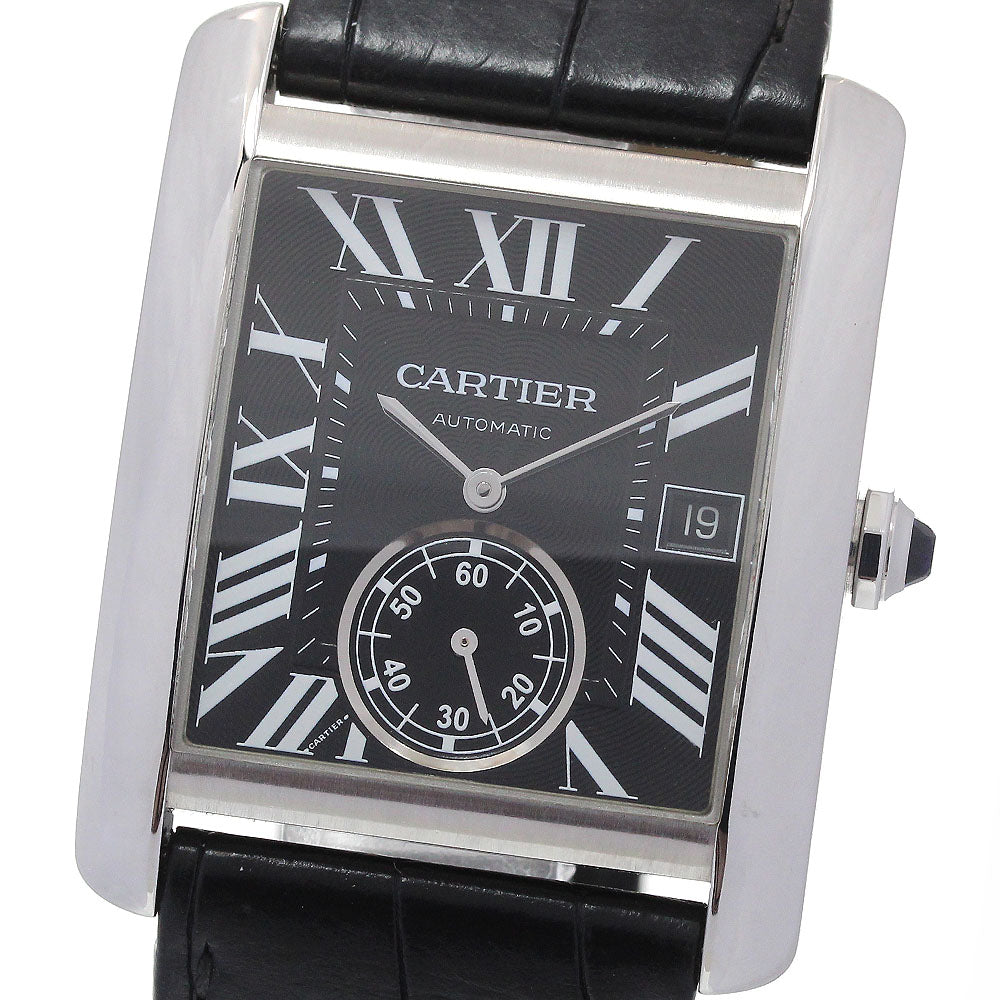 CARTIER Tank MC W5330004 Date Small Second black Dial Automatic Men's Watch_860381