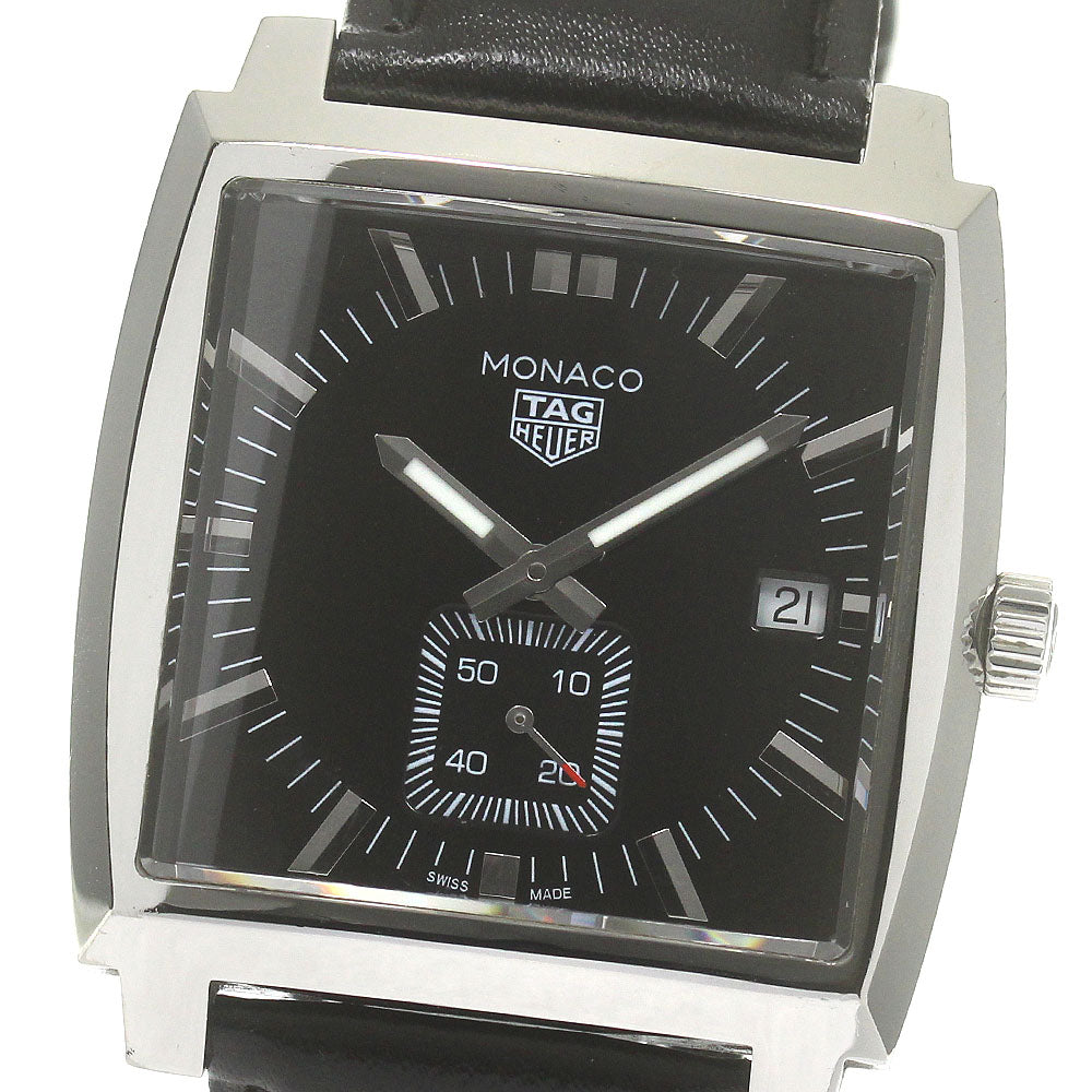 TAG HEUER Monaco WAW131A Date Small Second black Dial Quartz Men's Watch_860465