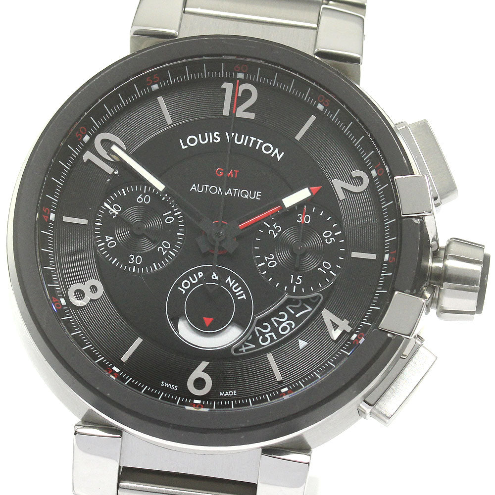 LOUIS VUITTON Tambour Q1052 Chronograph GMT black Dial Automatic Men's_860480