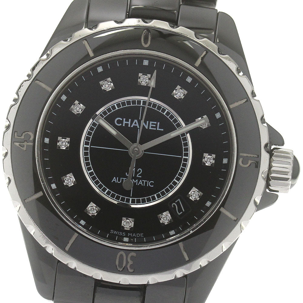 CHANEL J12 38mm H1626 Black ceramic 12P diamond black Dial Automatic Men's Watch_860488